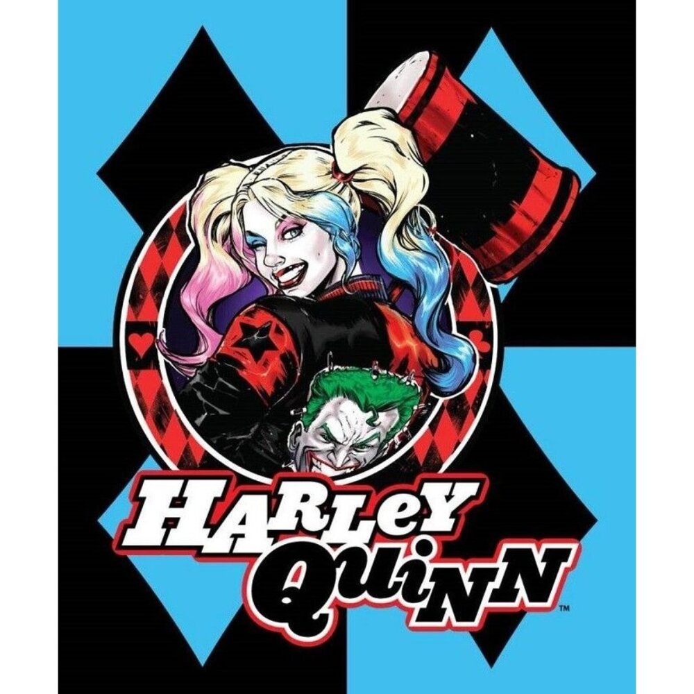 New Harley Quinn Joker Fleece Throw Gift Blanket DC Comics Suicide Squad Batman
